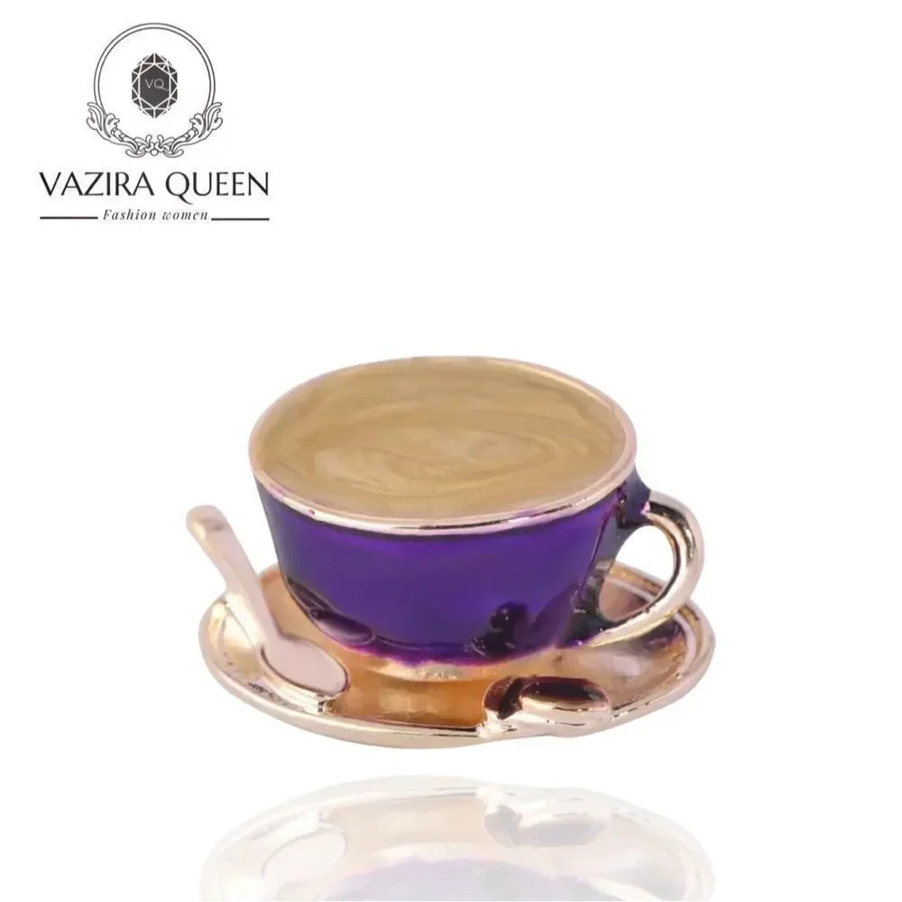 VQ Cappuccino Coffee Cup Brooch